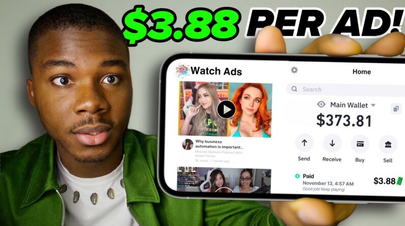 Get Paid $373.80 Just Watching Ads! ($3.88 PER AD) | Make Money Online 2025